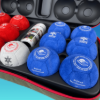 Ledo Suede boccia set in a dark olive Superior Boccia Backpack